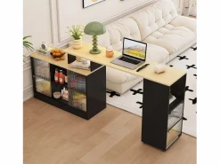 New Mueble bar giratorio y retráctil、Aparador multifuncional - gran espacio de almacenamiento - Mueble Bar