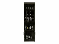 TuHome Mueble Bar kava espresso en melamina con Estante para Copas y Gabinete Inferior , 180.6 cm X 51 cm X 34 cm ,