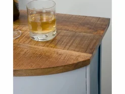 Made In Meubles Mueble bar vintage con tablero de madera de mango y almacenamiento