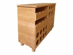 Online OZAIA Mueble botellero, armario para vino de madera, L.90 x P. 32 x A. 69 cm, Natural - RIOJA Color natural claro