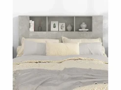 vidaxl Mueble cabecero hormigón 140x18,5x104,5 cm