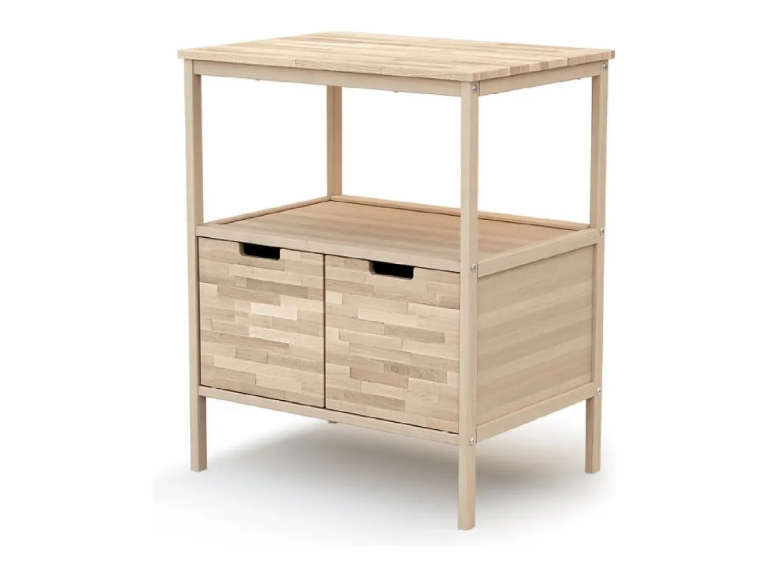 Online AT4 Mueble cambiador bebé 2 puertas NATUR madera - Haya Cruda - 68 x 66 x 90,5 cm Color natural claro