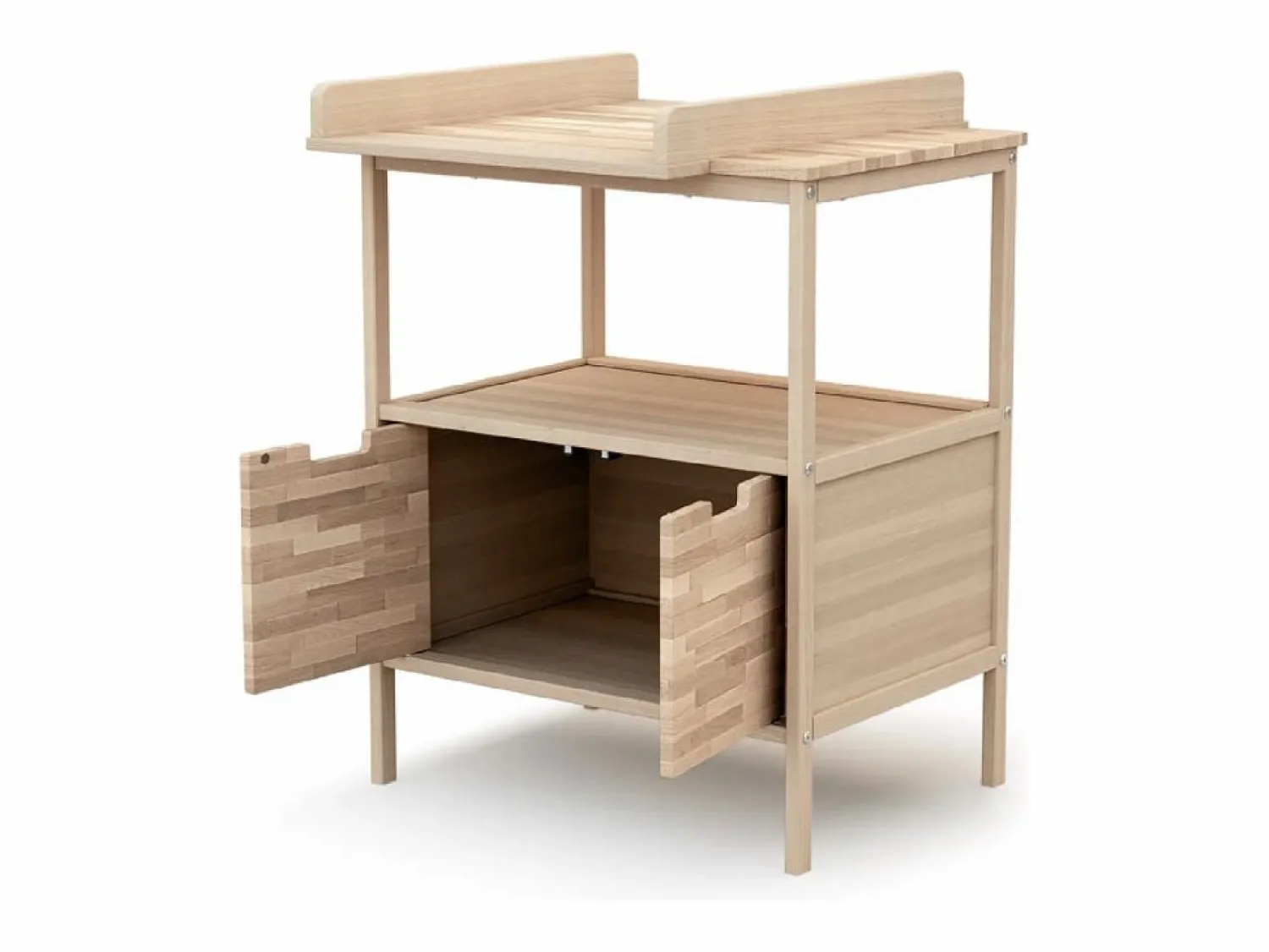 Online AT4 Mueble cambiador bebé 2 puertas NATUR madera - Haya Cruda - 68 x 66 x 90,5 cm Color natural claro