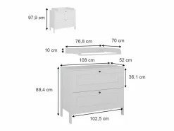 Mueble cambiador 108x70x98 ajaton Mueble De Bebé