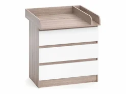 Online Mueble cambiador sonoma/blanco 80x76x87 emma Mueble De Bebé