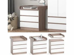 Online Mueble cambiador sonoma/blanco 80x76x87 emma Mueble De Bebé