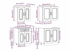Hot vidaxl Mueble cocina Kalmar de alto brillo 4 pzas Blanco