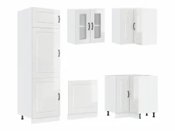 vidaxl Mueble cocina Kalmar brillo 14 pzas madera contrachapada