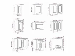 vidaxl Mueble cocina Kalmar brillo 14 pzas madera contrachapada