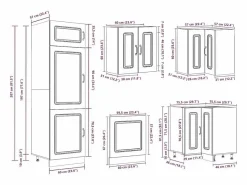 vidaxl Mueble cocina Kalmar brillo 14 pzas madera contrachapada