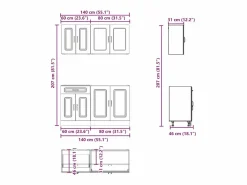 Outlet vidaxl Mueble cocina Kalmar hormigón 4 pzas madera contrachapada Gris