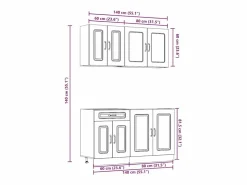 Outlet vidaxl Mueble cocina Kalmar hormigón 4 pzas madera contrachapada Gris