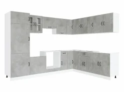 Sale vidaxl Mueble cocina Kalmar hormigón 14 pzas madera contrachapada Gris