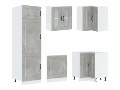 Sale vidaxl Mueble cocina Kalmar hormigón 14 pzas madera contrachapada Gris