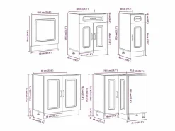 Best vidaxl Mueble cocina Kalmar hormigón 11 pzas madera contrachapada Gris