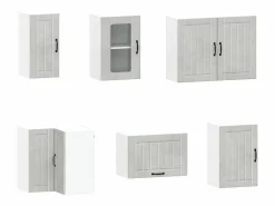 vidaxl Mueble cocina Kalmar hormigón 11 pzas madera contrachapada