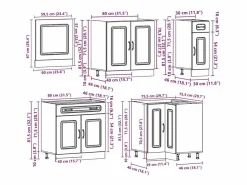 Hot Mueble cocina Kalmar hormigón 11 pzas madera contrachapada Cocina Completa