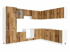 vidaxl Mueble cocina Kalmar madera vieja 14 pzas madera contrachapada