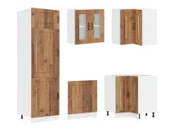 vidaxl Mueble cocina Kalmar madera vieja 14 pzas madera contrachapada
