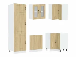 New Mueble cocina Kalmar roble sonoma 14 pzas madera contrachapada Cocina Completa