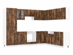 Hot Mueble cocina Kalmar roble ahumado 14 pzas madera contrachapada Cocina Completa