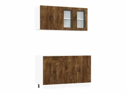 vidaxl Mueble cocina Kalmar roble ahumado 4 pzas madera contrachapada