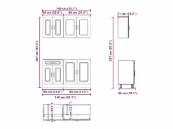 vidaxl Mueble cocina Kalmar roble ahumado 4 pzas madera contrachapada