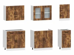 Sale Mueble cocina Kalmar roble ahumado 7 pzas madera contrachapada Cocina Completa