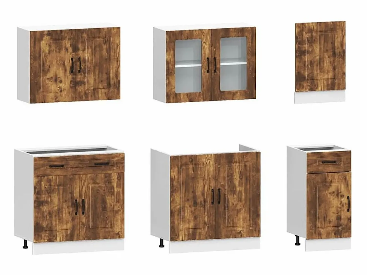Sale Mueble cocina Kalmar roble ahumado 7 pzas madera contrachapada Cocina Completa