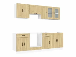 Sale vidaxl Mueble cocina Kalmar roble sonoma 8 pzas madera contrachapada Marru00f3n