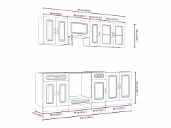 Sale vidaxl Mueble cocina Kalmar roble sonoma 8 pzas madera contrachapada Marru00f3n