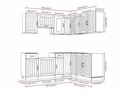 vidaxl Mueble cocina Kalmar roble ahumado 11 pzas madera contrachapada