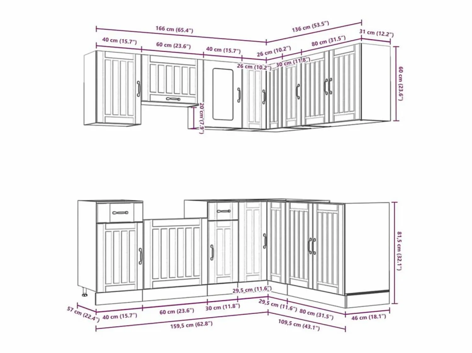 vidaxl Mueble cocina Kalmar sonoma 11 pzas madera contrachapada