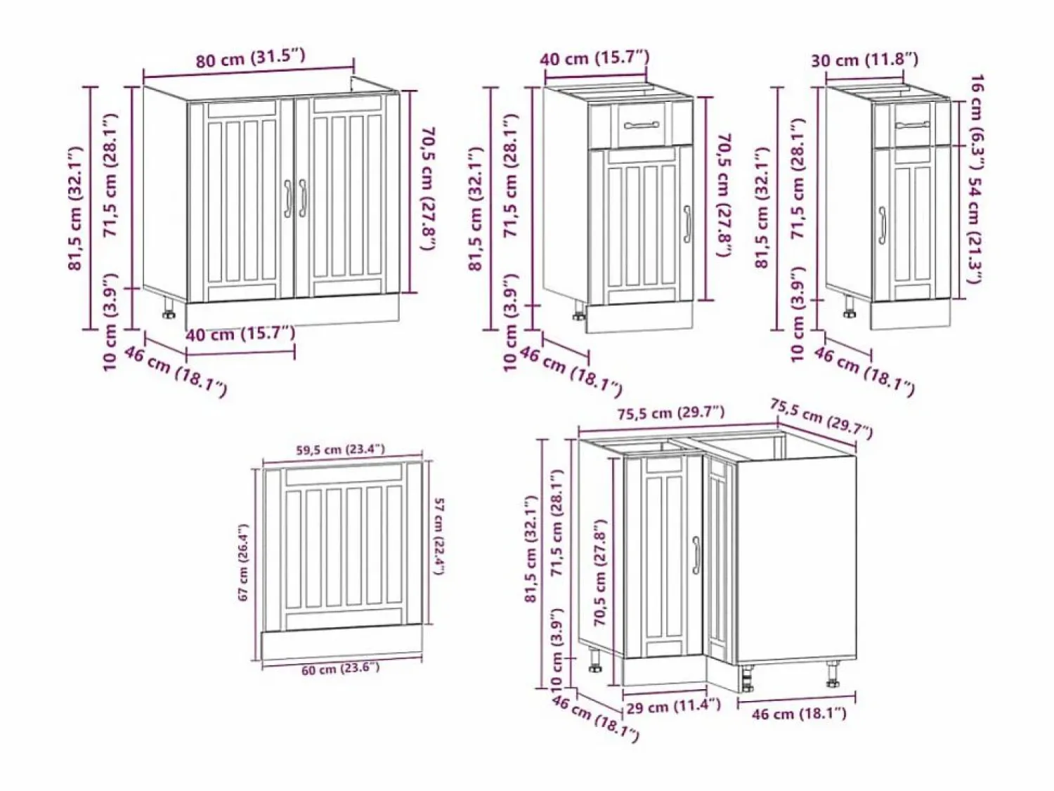 vidaxl Mueble cocina Kalmar sonoma 11 pzas madera contrachapada