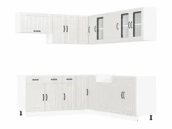 vidaxl Mueble cocina Lucca brillo 11 pzas madera contrachapada Blanco