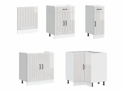 vidaxl Mueble cocina Lucca brillo 11 pzas madera contrachapada