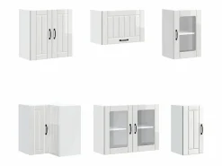 vidaxl Mueble cocina Lucca brillo 11 pzas madera contrachapada