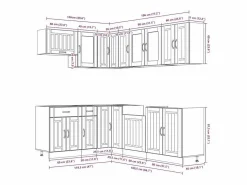 vidaxl Mueble cocina Lucca brillo 11 pzas madera contrachapada
