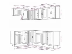 Mueble cocina Lucca hormigón 11 pzas madera contrachapada Cocina Completa