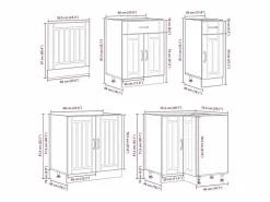 Mueble cocina Lucca hormigón 11 pzas madera contrachapada Cocina Completa