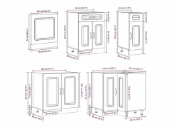 Discount vidaxl Mueble cocina Lucca hormigón 11 pzas madera contrachapada Gris