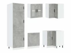 Online Mueble cocina Porto hormigón 14 pzas madera contrachapada Cocina Completa