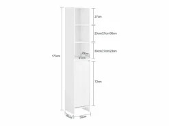 Sobuy Mueble Columna de Baño Armario Alto para Baño Estanterías BZR158-W ES