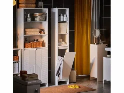 Sobuy Mueble Columna de Baño Armario Alto para Baño Estanterías BZR158-W ES