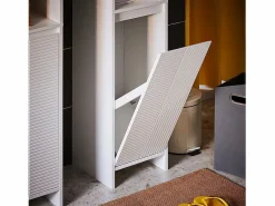 Sobuy Mueble Columna de Baño Armario Alto para Baño Estanterías BZR158-W ES