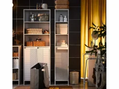 Sobuy Mueble Columna de Baño Armario Alto para Baño Estanterías BZR158-W ES