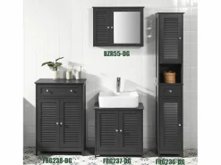 Hot Mueble Columna de baño, Armario Baño Alto Estanterías de Baño-2 Puertas y 1 Cajón 32 x 30 x 170 cm FRG236-DG ES Columna De Baño