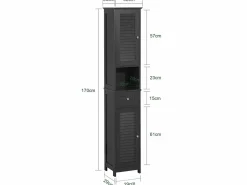 Hot Mueble Columna de baño, Armario Baño Alto Estanterías de Baño-2 Puertas y 1 Cajón 32 x 30 x 170 cm FRG236-DG ES Columna De Baño