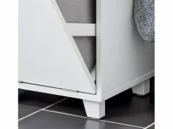 Hot Sobuy Mueble Columna de Baño con 1 Compartimento Armario Alto BZR159-W ES Blanco