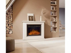 Sale MB Muebles Bonitos Mueble con chimenea para Salón comedor en 98x27,5x81cm Alaska Blanco